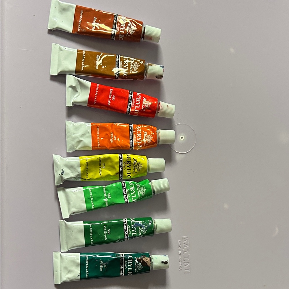 Set of 8 Acrylic Paint Tubes